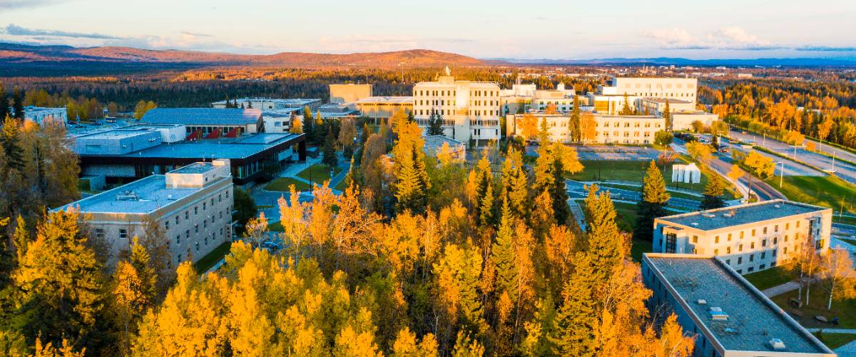 Aerial view of the UAF campus