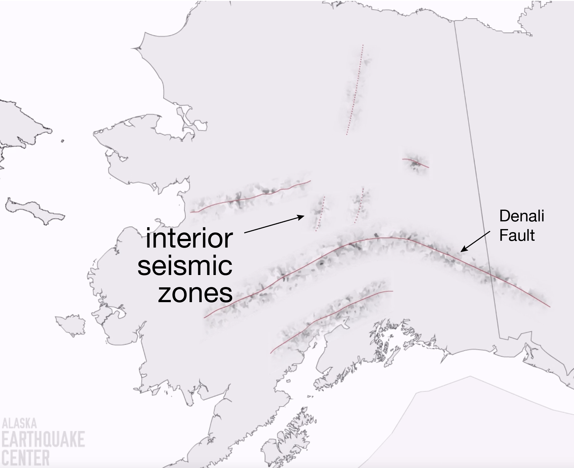 map of major fault systems in Alaska