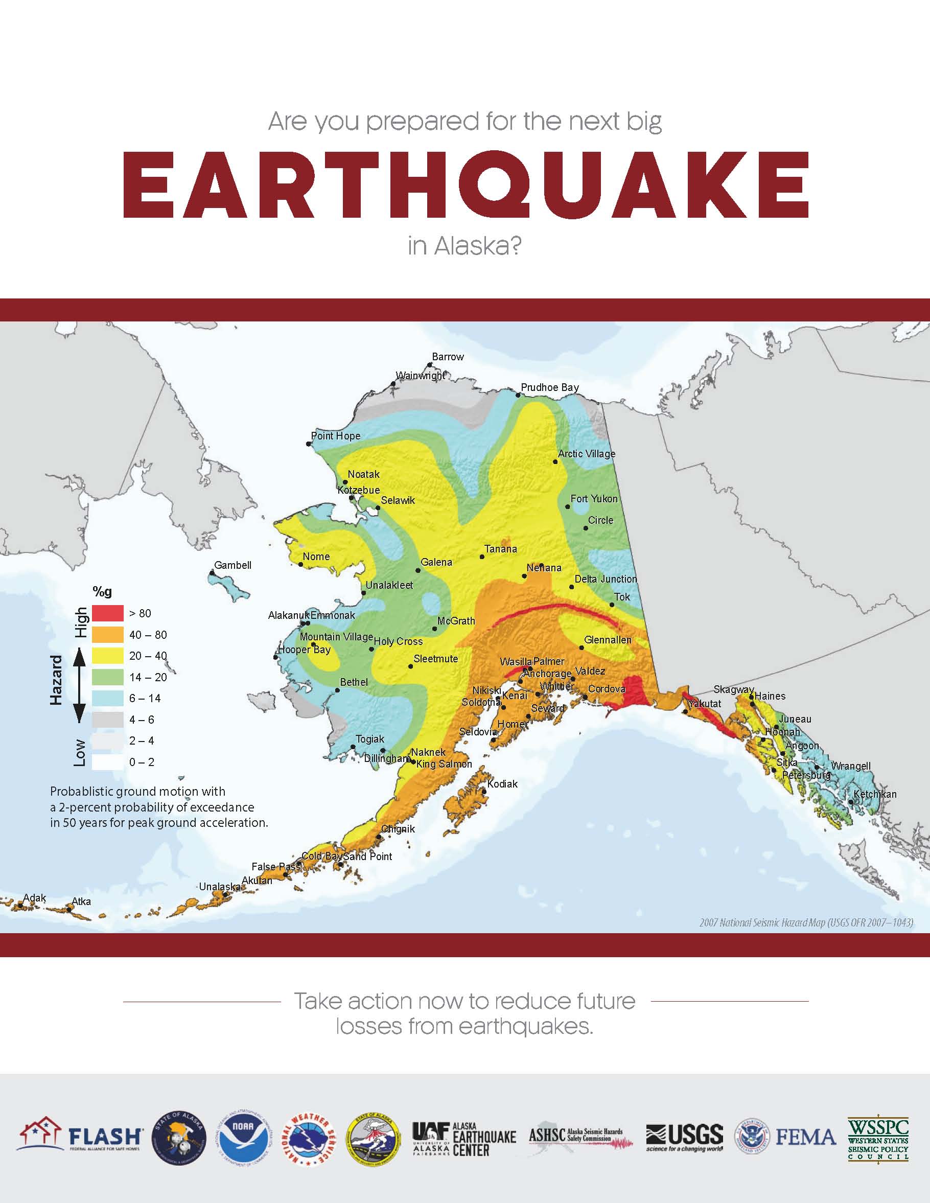Cover of the updated "Are you prepared for the next big earthquake in Alaska?" pamplet available here. 