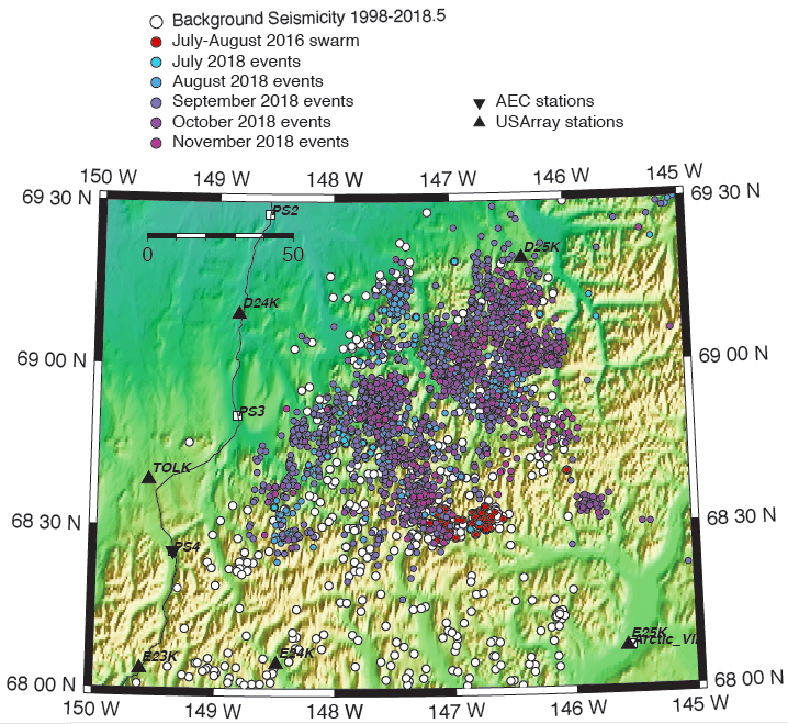 map of Brooks Range swarm