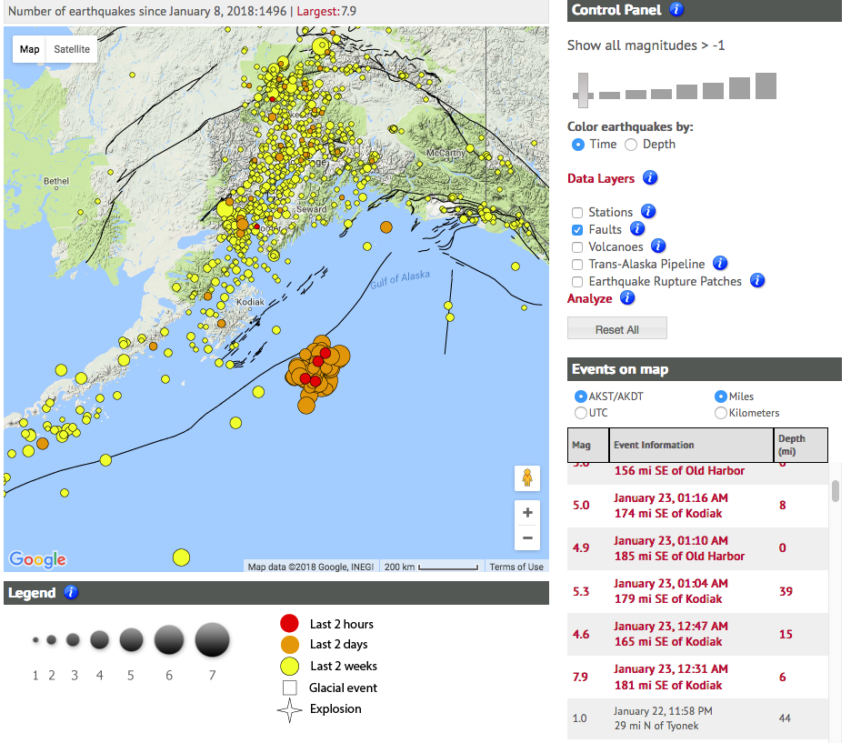 Map or 7.9M Earthquake
