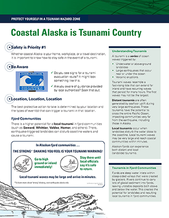 Tsunami safety information flyer
