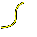 Yellow wavy line outlined in black.