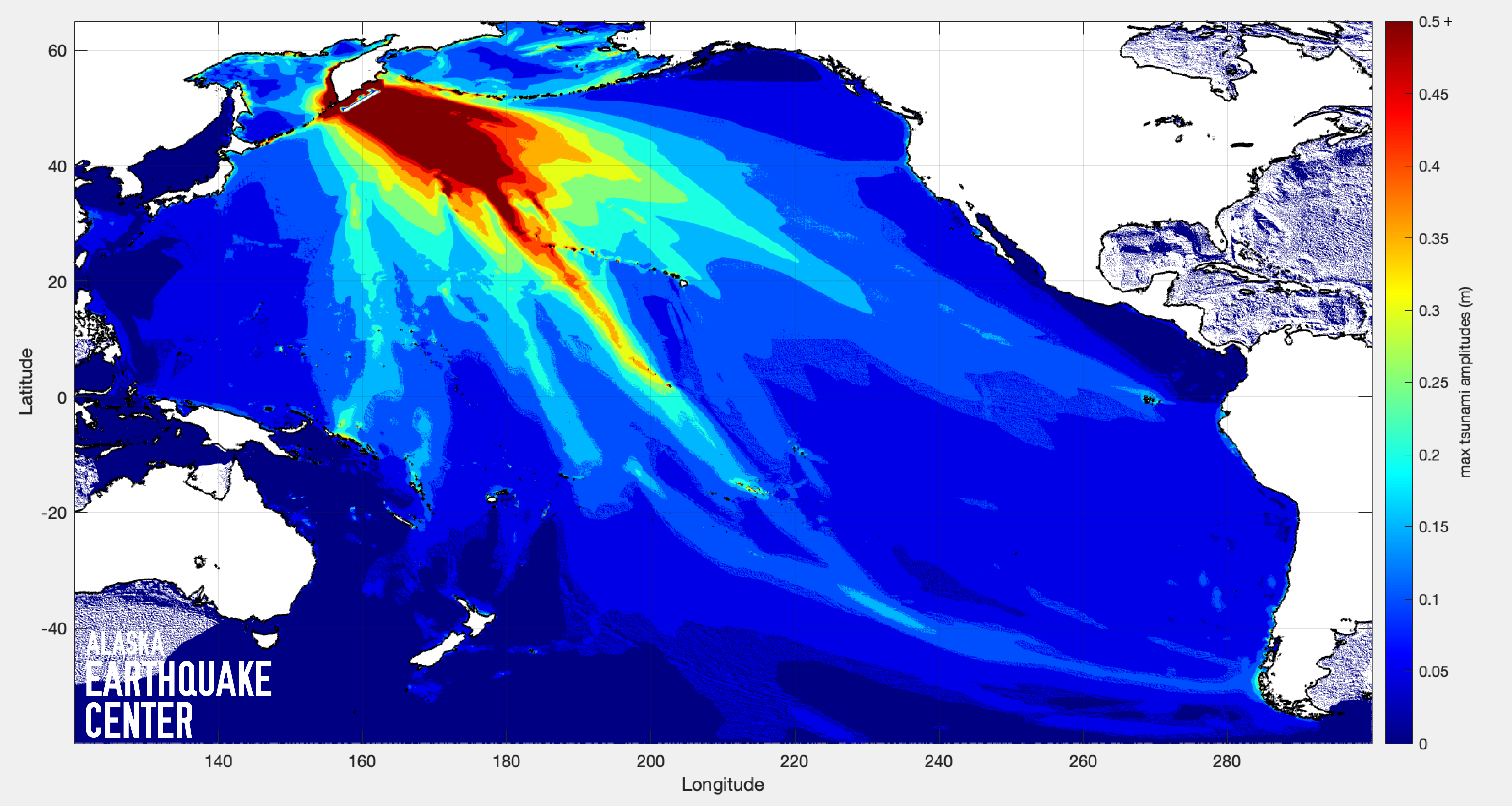 modeled tsunami wave heights