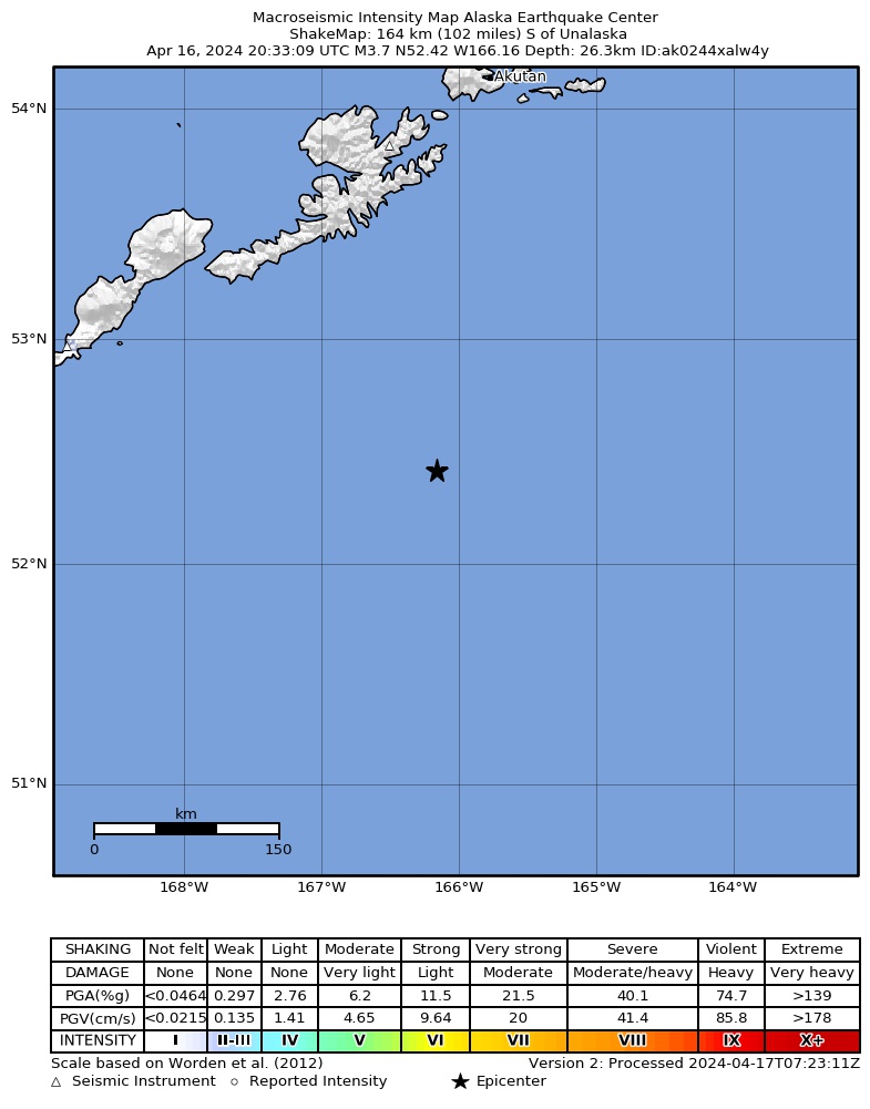 Onalaska M3.7 |  Alaska Earthquake Center