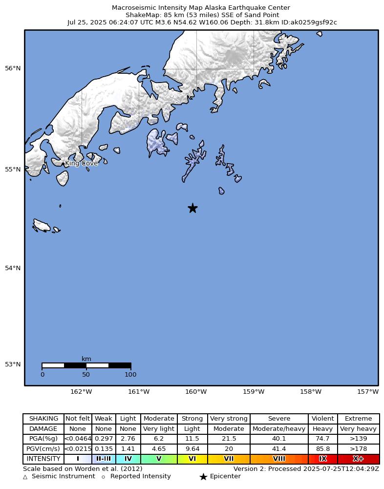 Alaska earthquake and volcano