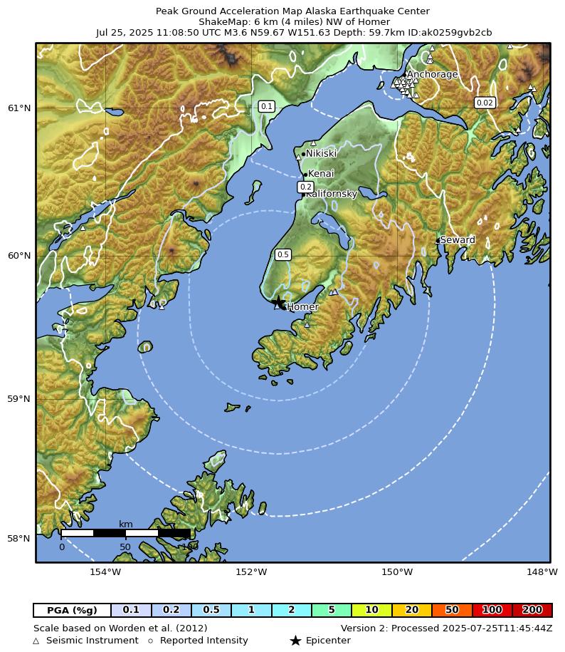 Earthquake map hazard