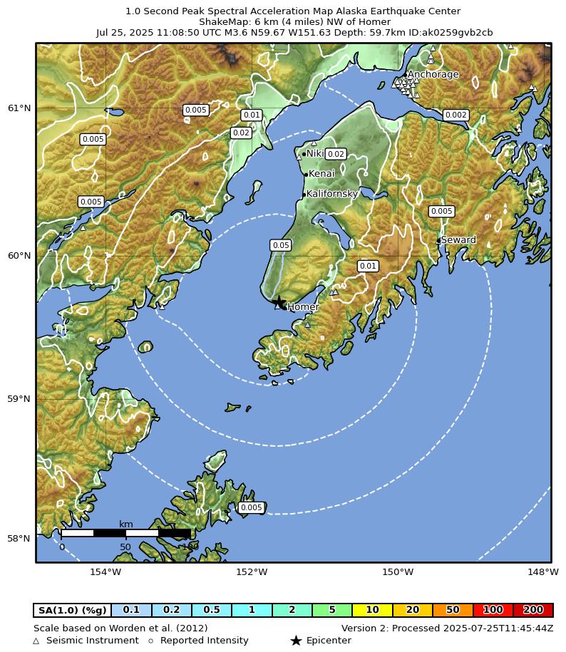 Alaska earthquake and volcano