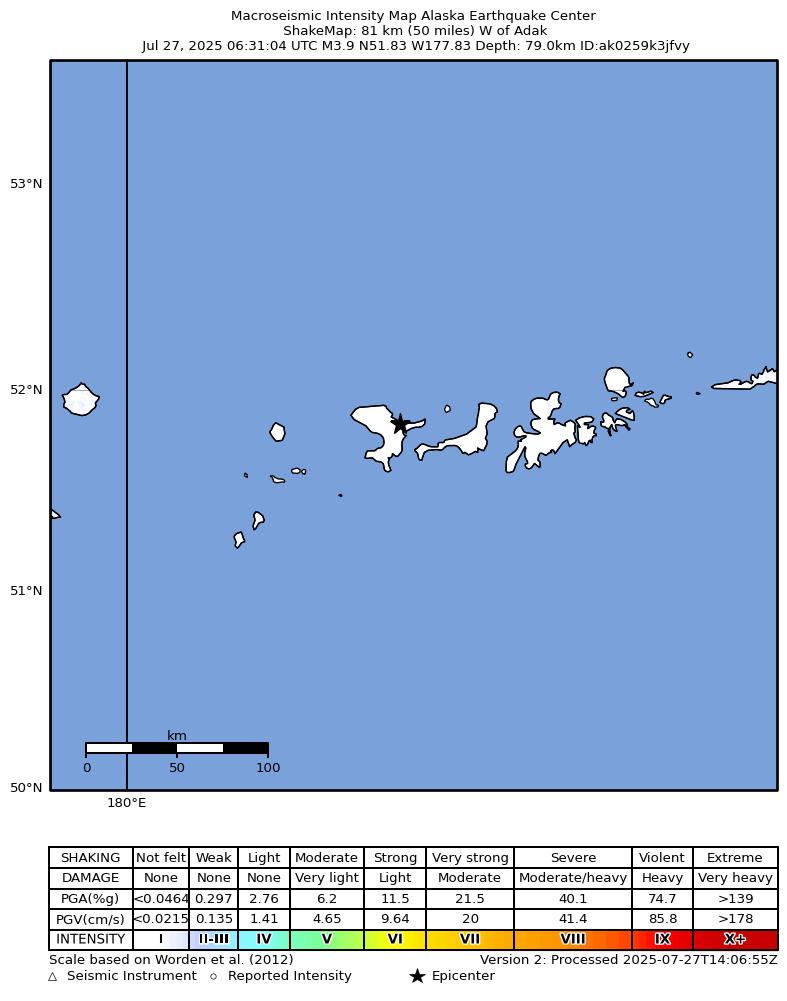 Alaska earthquake depth