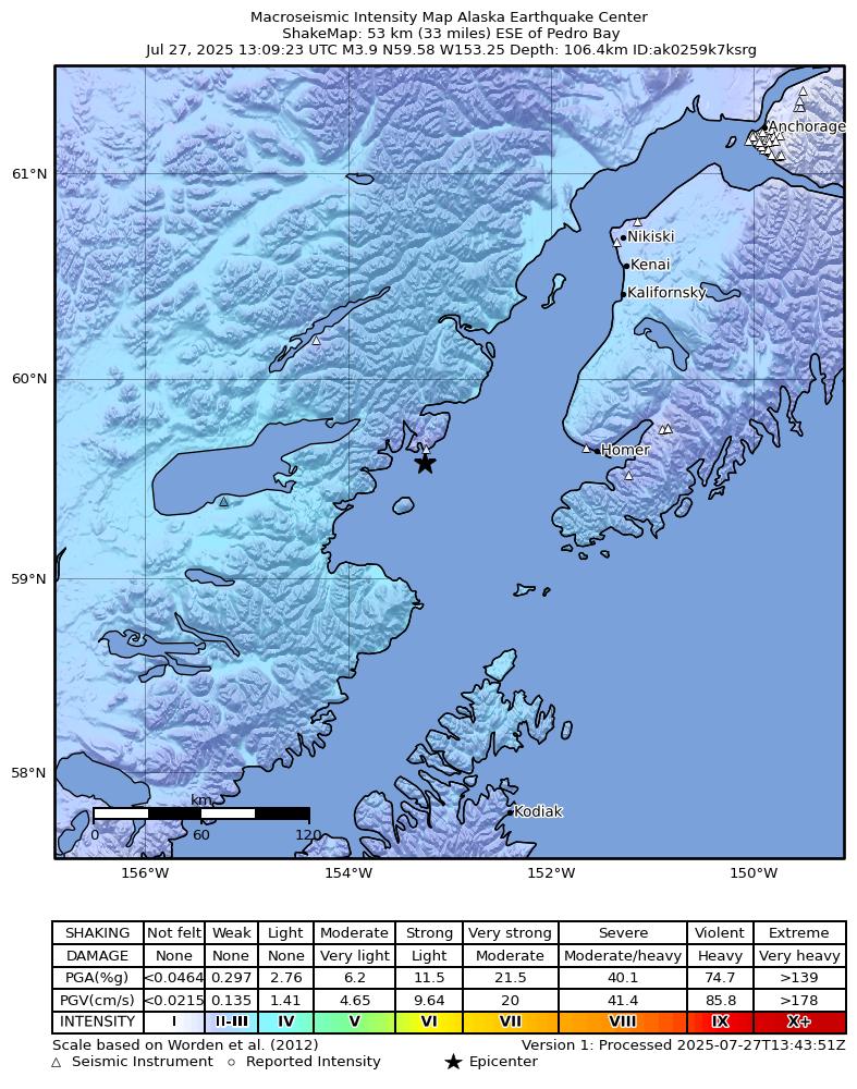 Earthquake map hazard