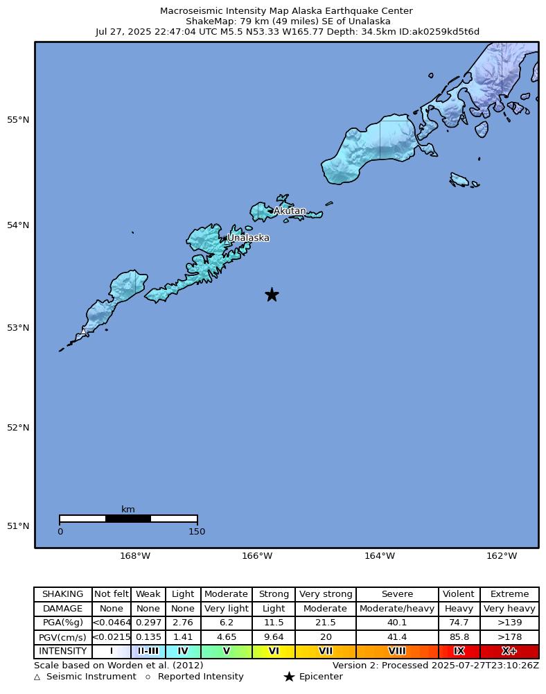What was the magnitude of the alaska earthquake