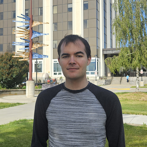 Ed Blum in front of the Geophysical Institute